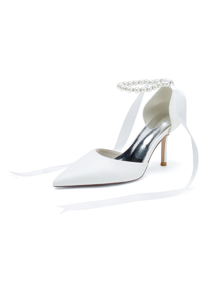 Chaussures de Mariage pour Femmes, Chaussures de Demoiselle D'Honneur à Talons Hauts et Bout Pointu