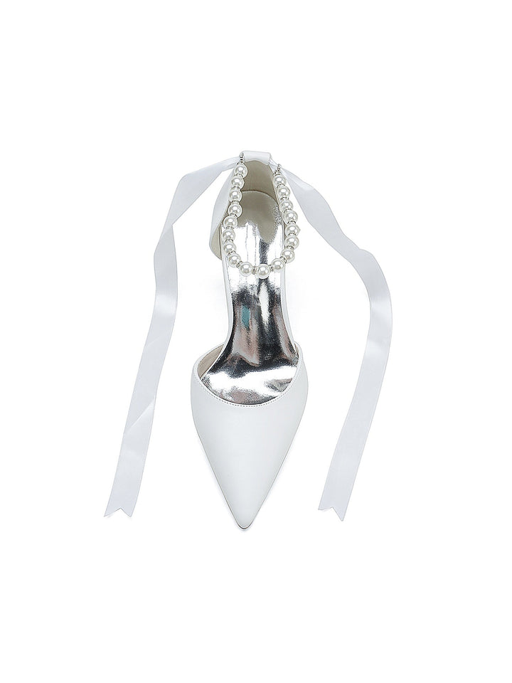 Chaussures de Mariage pour Femmes, Chaussures de Demoiselle D'Honneur à Talons Hauts et Bout Pointu