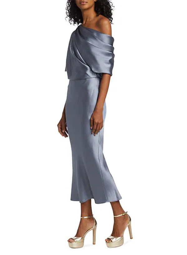 Robes de Mère de la Mariée à Une Épaule, Fourreau/Colonne