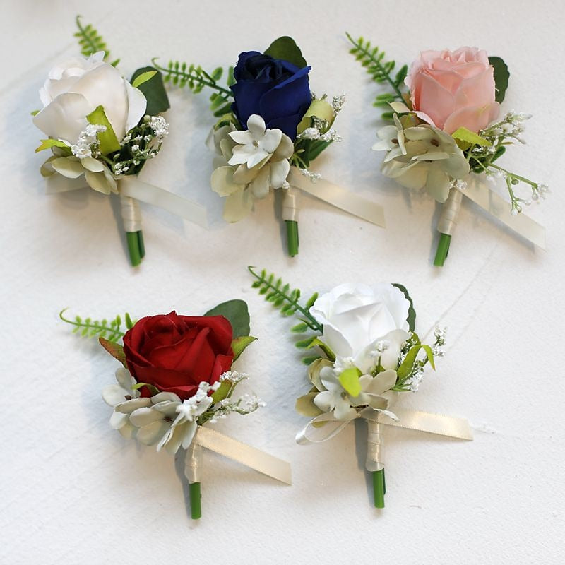 Fleurs De Poignet De Mariage Boutonnières Fleur Artificielle Moderne Contemporain