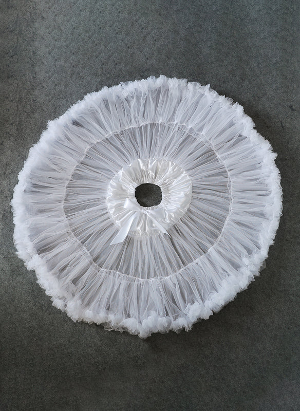 Jupon A-Line en Dentelle/Satin à 3 Étages