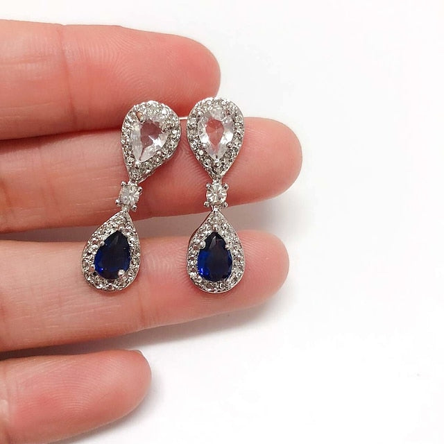 Boucles D'Oreilles Pendantes de Luxe en Imitation Diamant