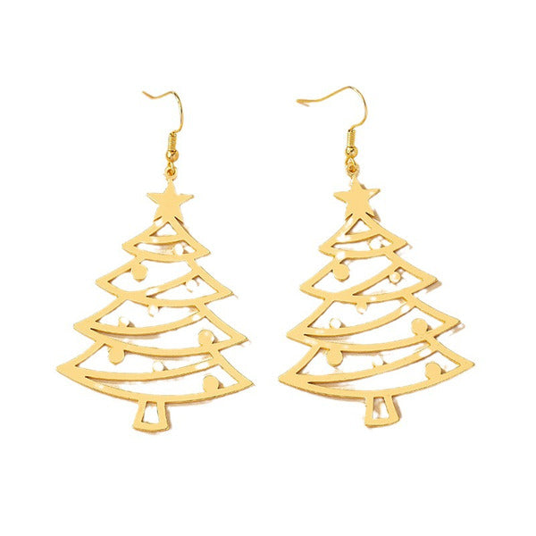 Boucles D'Oreilles en Alliage pour Femme en Forme de Sapin de Noël