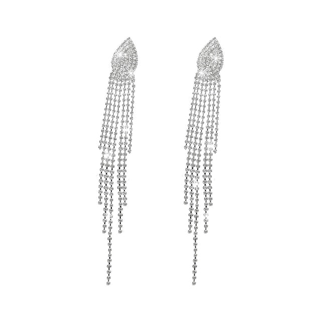Boucles D'Oreilles Pendantes Élégantes et Stylées, Bijoux Fins, Franges à Pampilles