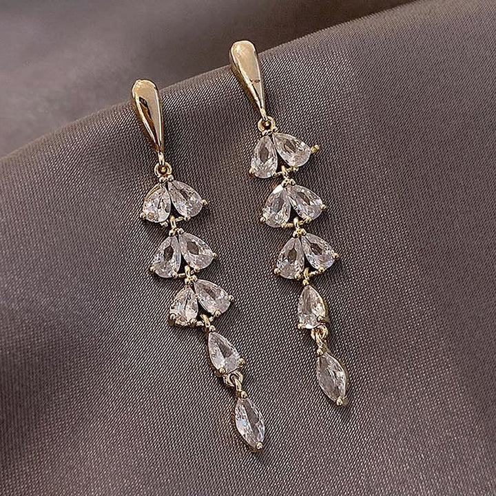 Boucles D'Oreilles Pendantes Classiques en Strass