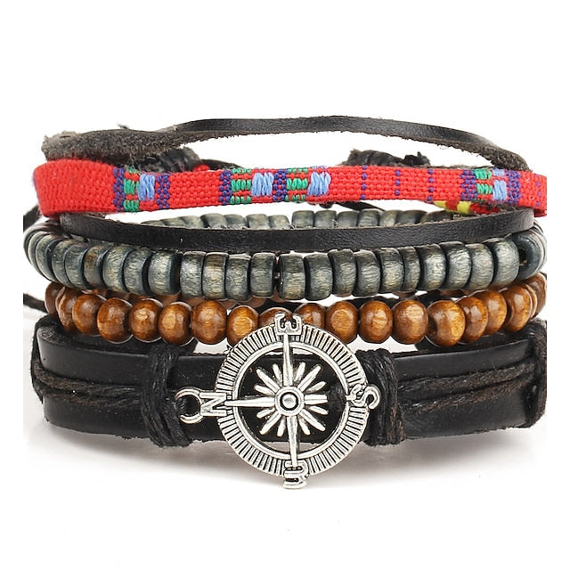 Bracelet En Cuir Turquoise Pour Homme, Classique, Rétro, Punk, Rock Classique, Bijoux Pour Cadeau, Quotidien, Plage