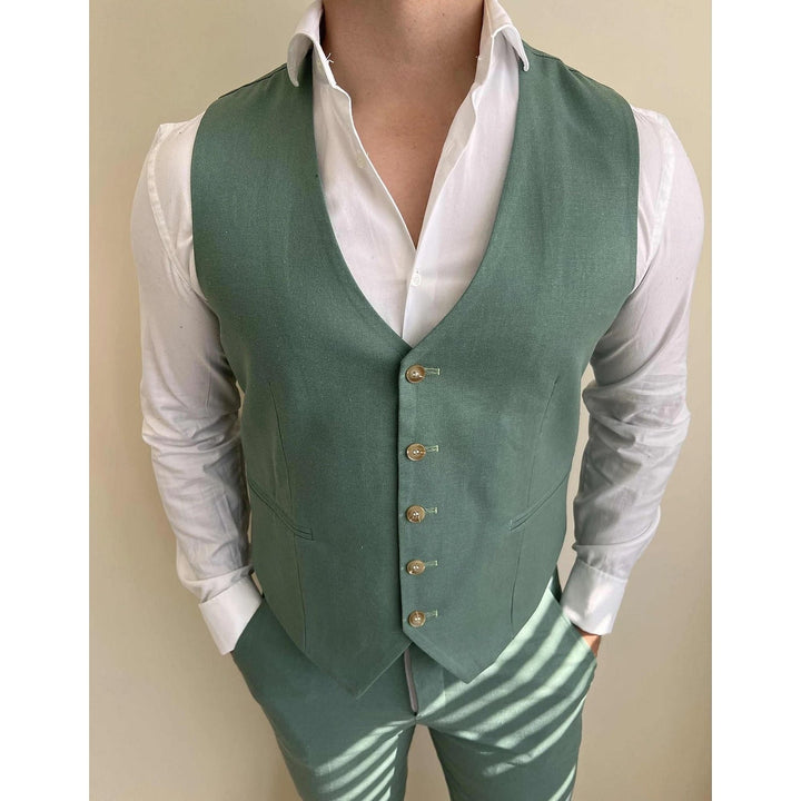 Costumes de Mariage 3 Pièces pour Hommes, Coupe Ajustée, Simple Boutonnage et Un Bouton