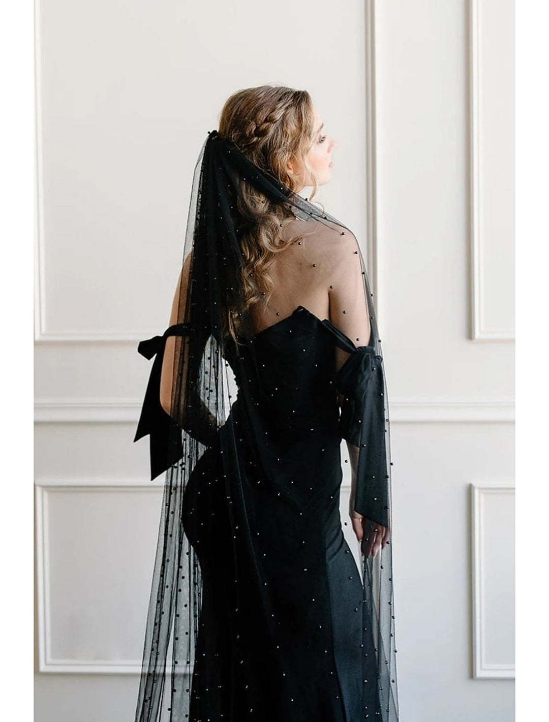 Voiles de Mariage de Style Artistique à Un Niveau avec Perles