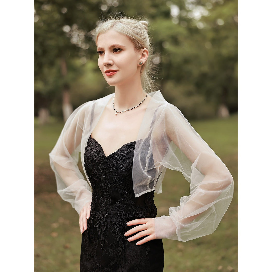 Enveloppes de Mariage en Tulle à Manches Dolman de Couleur Pure pour la Fête