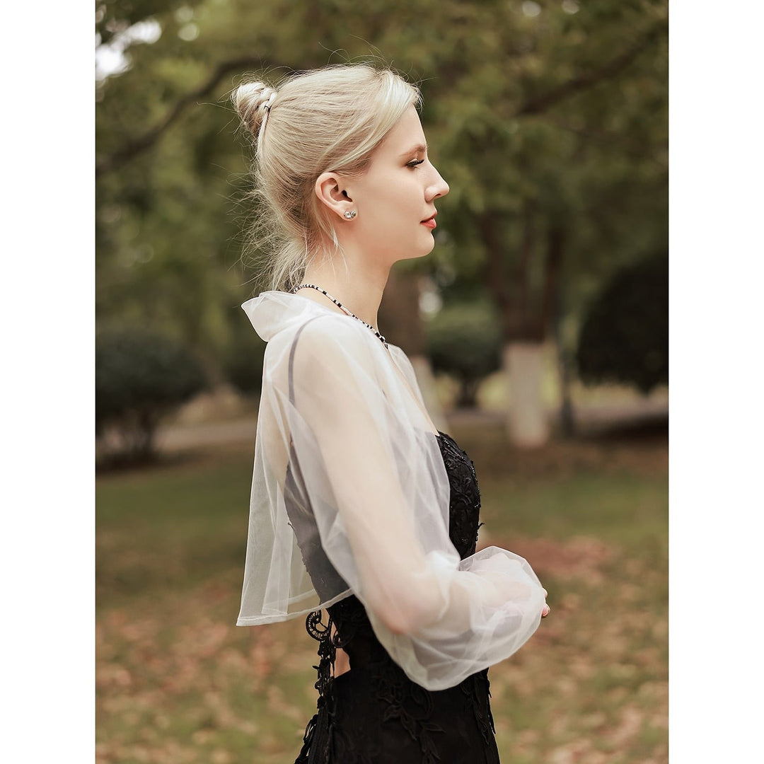 Enveloppes de Mariage en Tulle à Manches Dolman de Couleur Pure pour la Fête