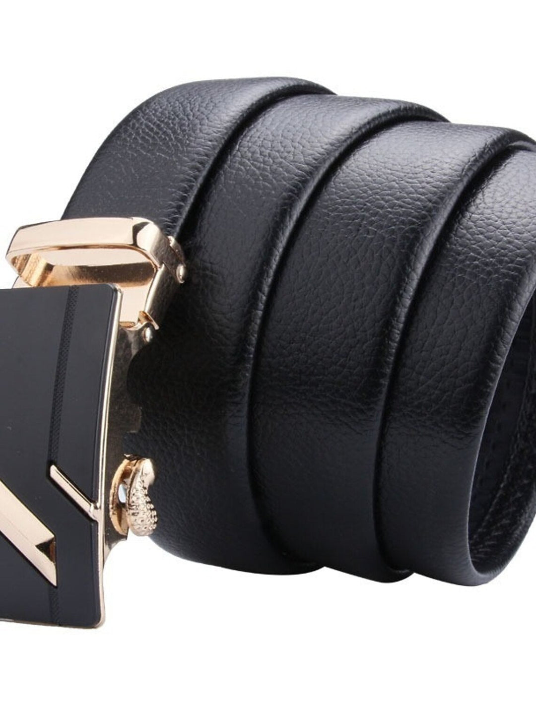 Ceinture à Cliquet En Cuir Pu Noir Pour Homme, à Porter Au Quotidien