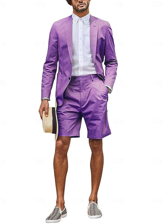 Costumes de Mariage 2 Pièces pour Hommes, Coupe Ajustée, Simple Boutonnage, Deux Boutons