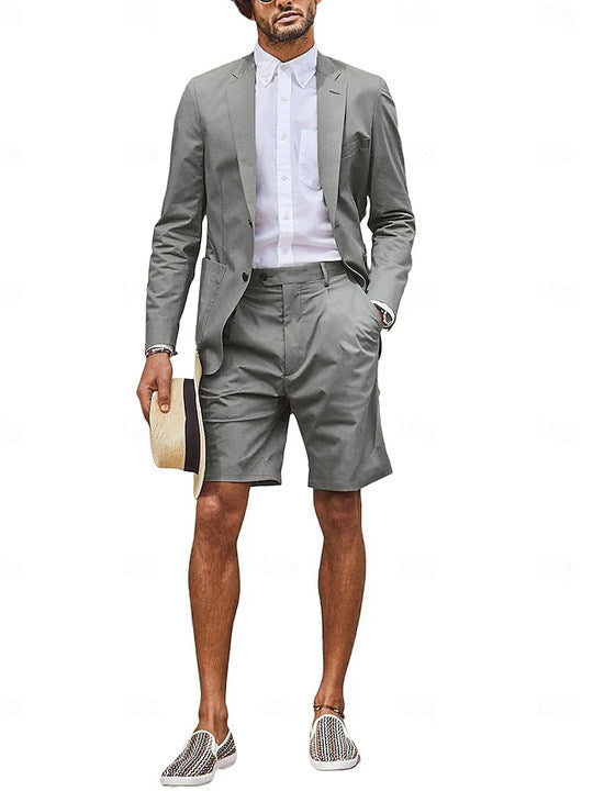 Costumes de Mariage 2 Pièces pour Hommes, Coupe Ajustée, Simple Boutonnage, Deux Boutons