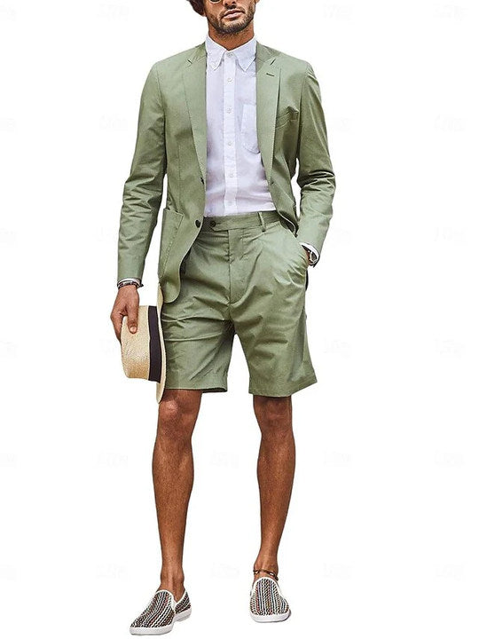 Costumes de Mariage 2 Pièces pour Hommes, Coupe Ajustée, Simple Boutonnage, Deux Boutons
