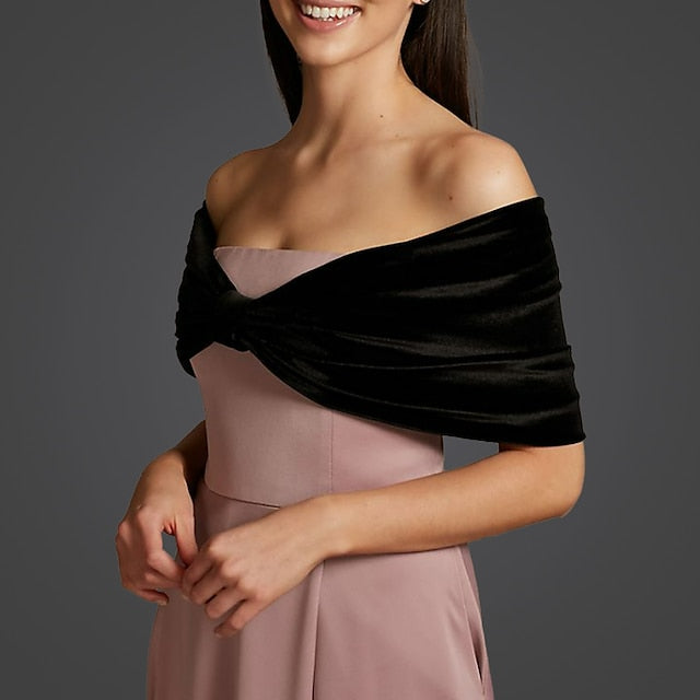 Boléro Enveloppant pour Femme, Élégant et Pur, en Velours, Sans Manches, pour Mariage, Couleur Pure