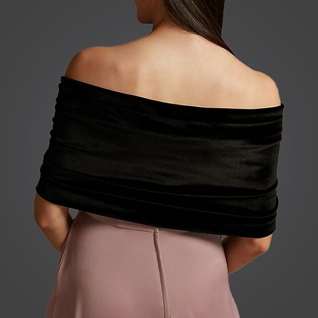 Boléro Enveloppant pour Femme, Élégant et Pur, en Velours, Sans Manches, pour Mariage, Couleur Pure