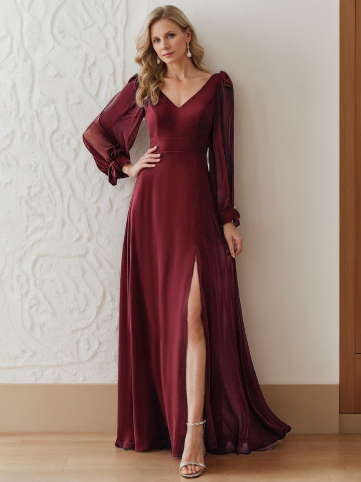 Robe Élégante Dos Nu à Manches Fendues