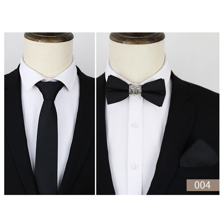 Cravate De Soirée Formelle Pour Homme De Couleur Unie 3 Pièces