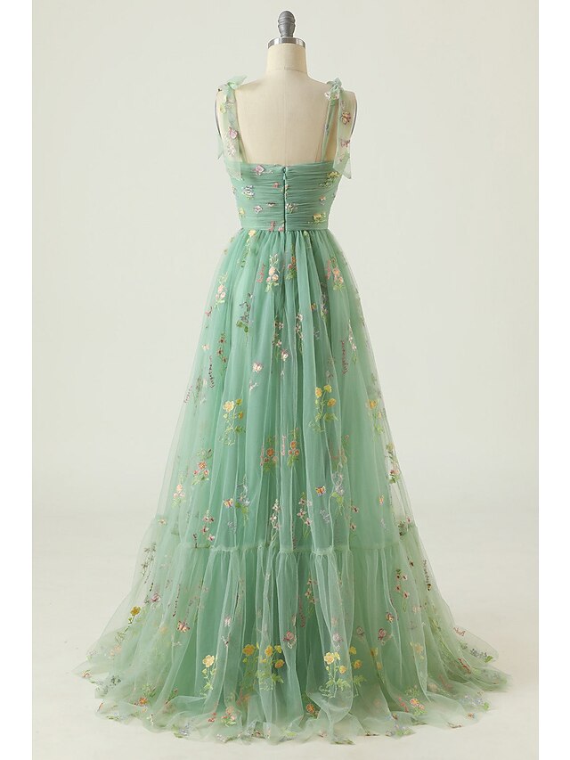 Ligne A/Princesse Bretelles Spaghetti La Longueur du Sol Long 10% Off Gift Cards Floral Robes