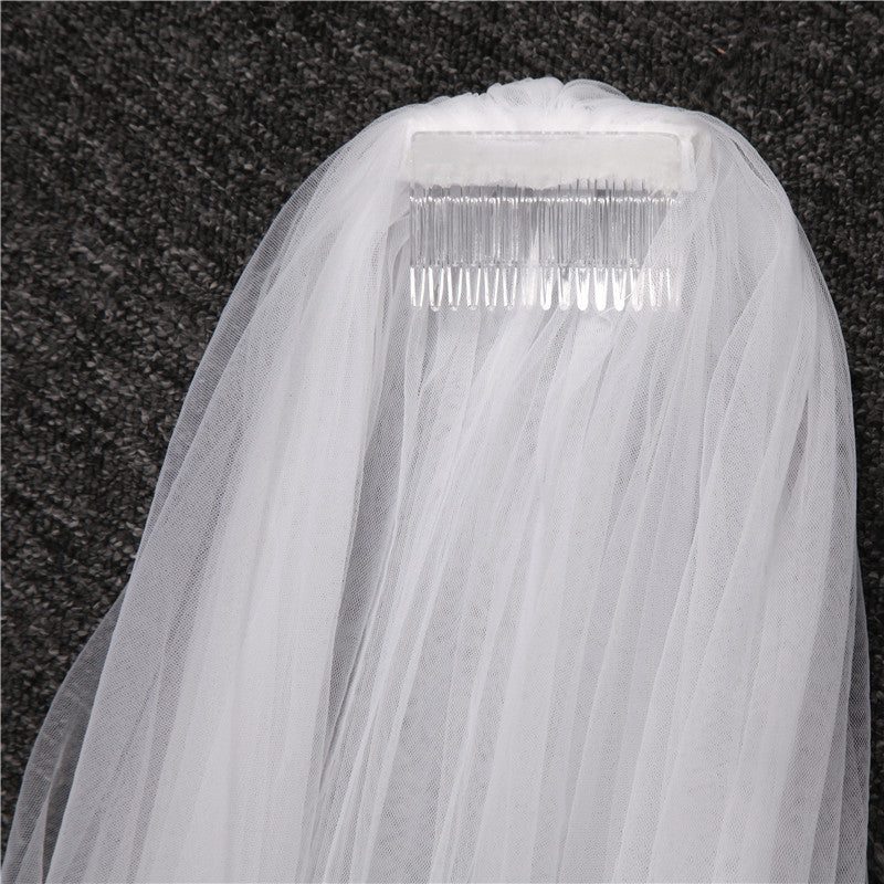 Voile de Mariage en Dentelle à Un Niveau Extra Large de 3 M de Long avec Appliques