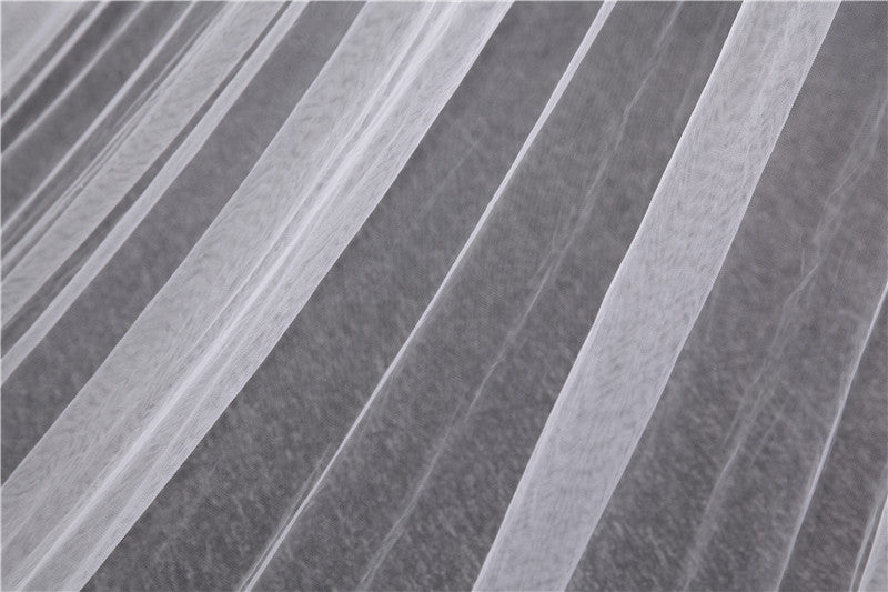 Voile de Mariage en Dentelle à Un Niveau Extra Large de 3 M de Long avec Appliques