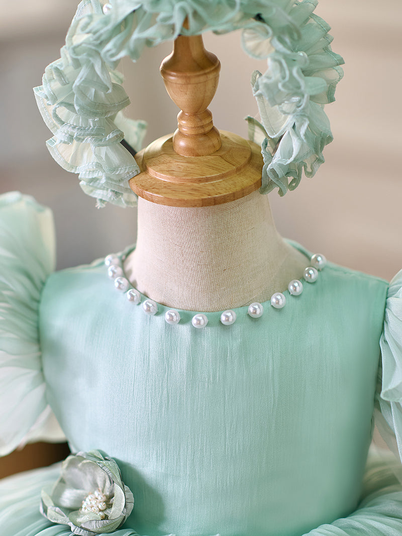 Robe de Soirée en Organza Longueur Genou pour Tout-Petits pour le 1Er Anniversaire