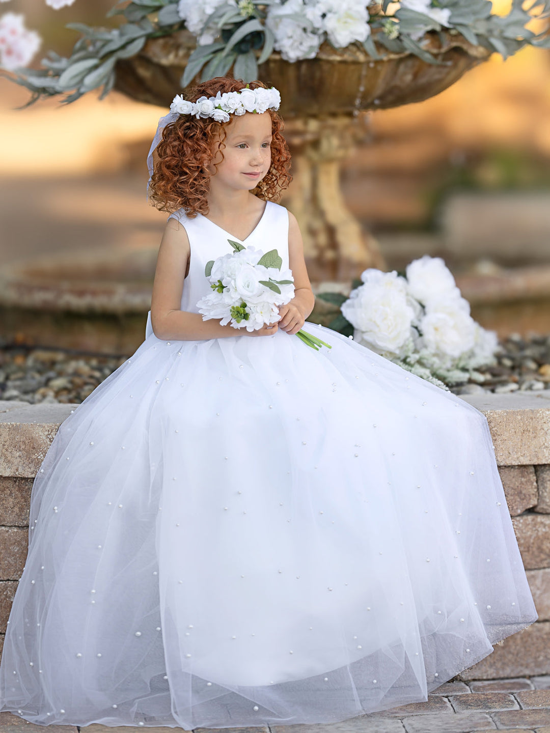 Robe de Bal Princesse Élégante en Satin et Tulle pour Fille