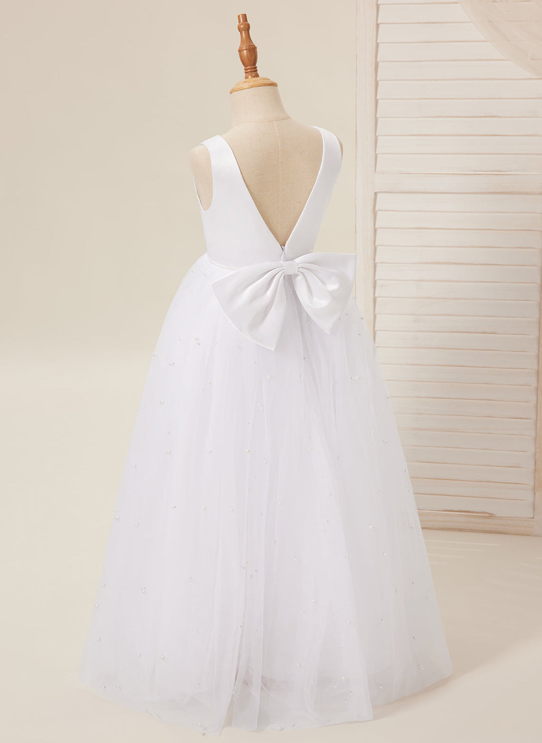 Robe de Bal Princesse Élégante en Satin et Tulle pour Fille