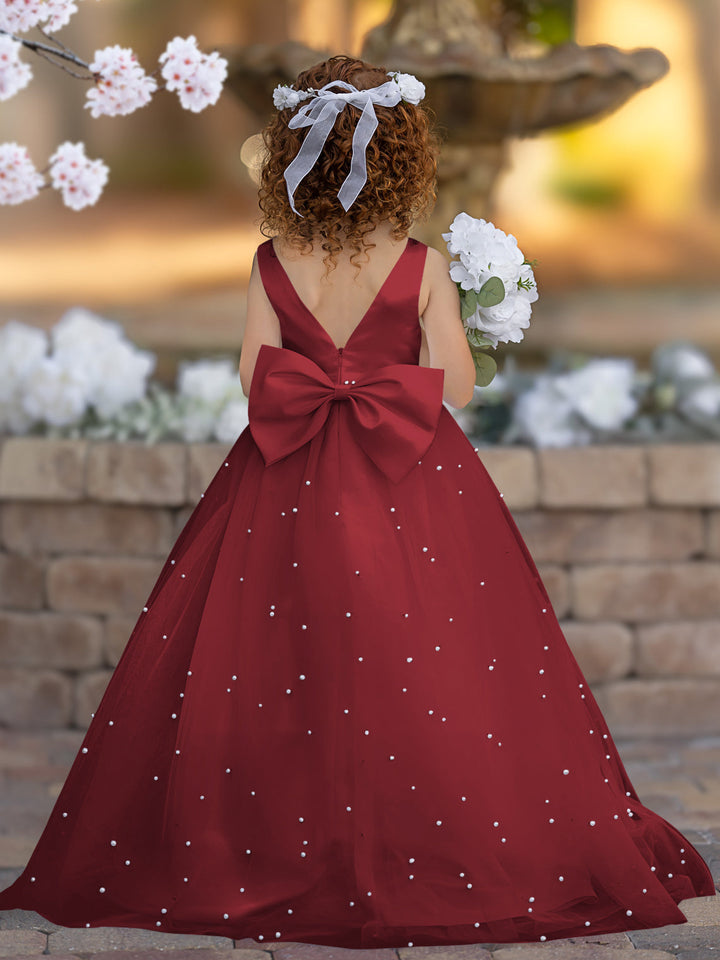 Robe de Bal Princesse Élégante en Satin et Tulle pour Fille