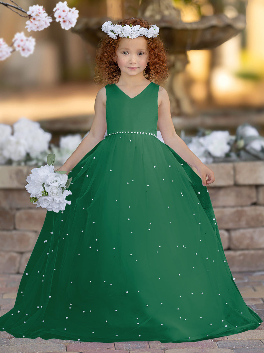 Robe de Bal Princesse Élégante en Satin et Tulle pour Fille