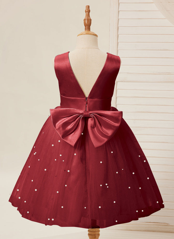 Robe de Bal/Princesse en Satin et Tulle, Longueur Genou, pour Demoiselle D'Honneur