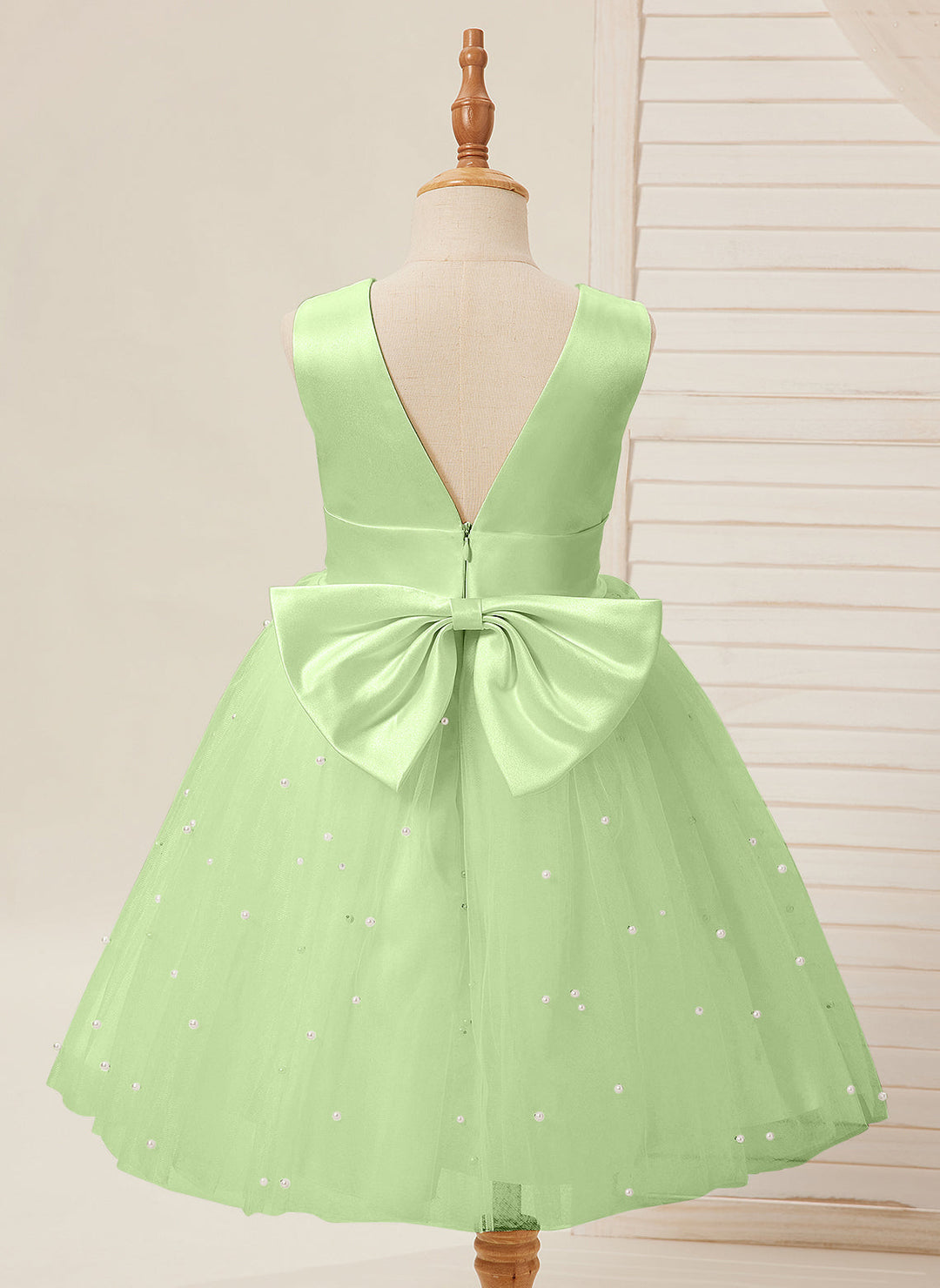 Robe de Bal/Princesse en Satin et Tulle, Longueur Genou, pour Demoiselle D'Honneur