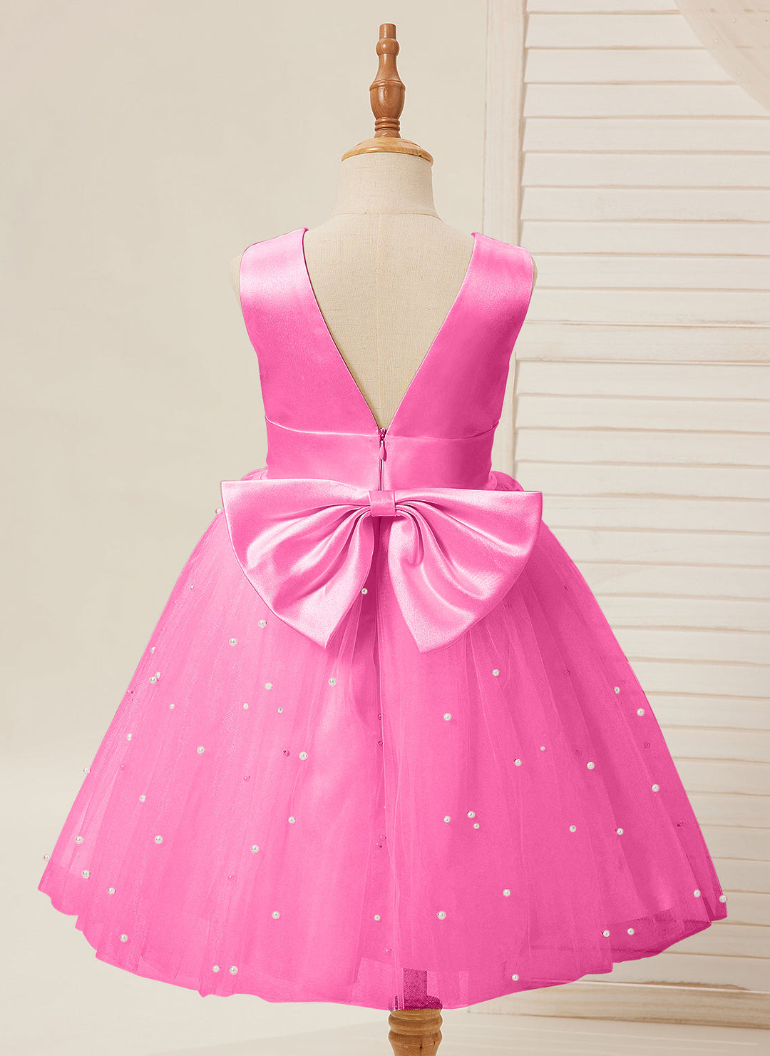 Robe de Bal/Princesse en Satin et Tulle, Longueur Genou, pour Demoiselle D'Honneur