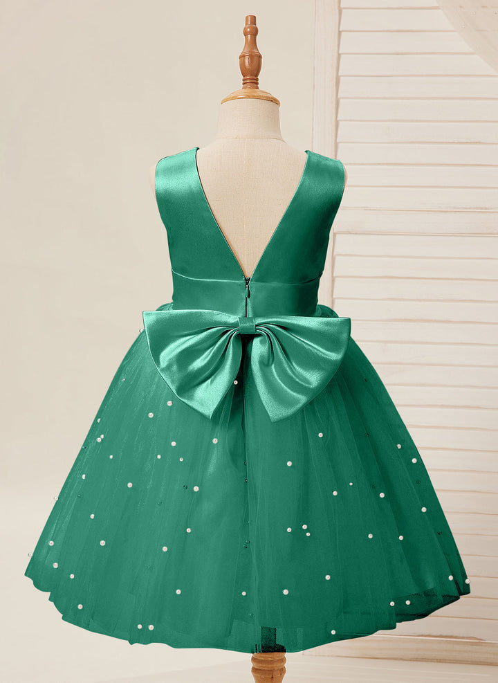 Robe de Bal/Princesse en Satin et Tulle, Longueur Genou, pour Demoiselle D'Honneur