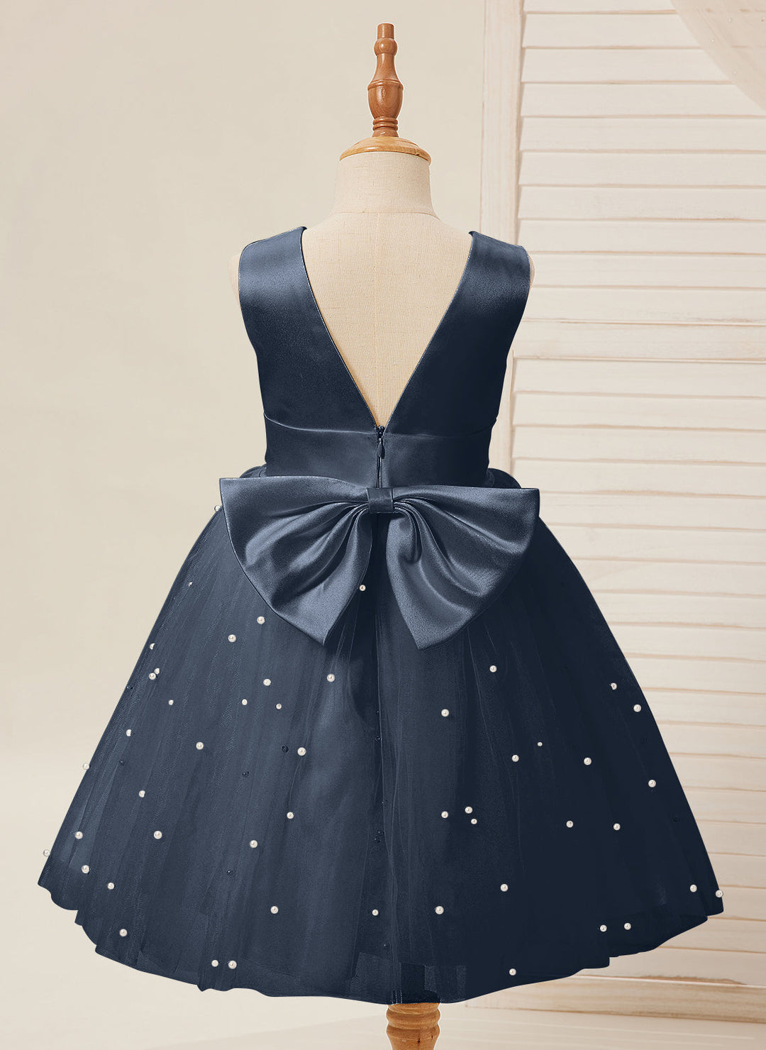 Robe de Bal/Princesse en Satin et Tulle, Longueur Genou, pour Demoiselle D'Honneur