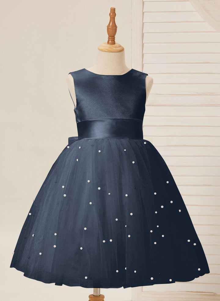 Robe de Bal/Princesse en Satin et Tulle, Longueur Genou, pour Demoiselle D'Honneur