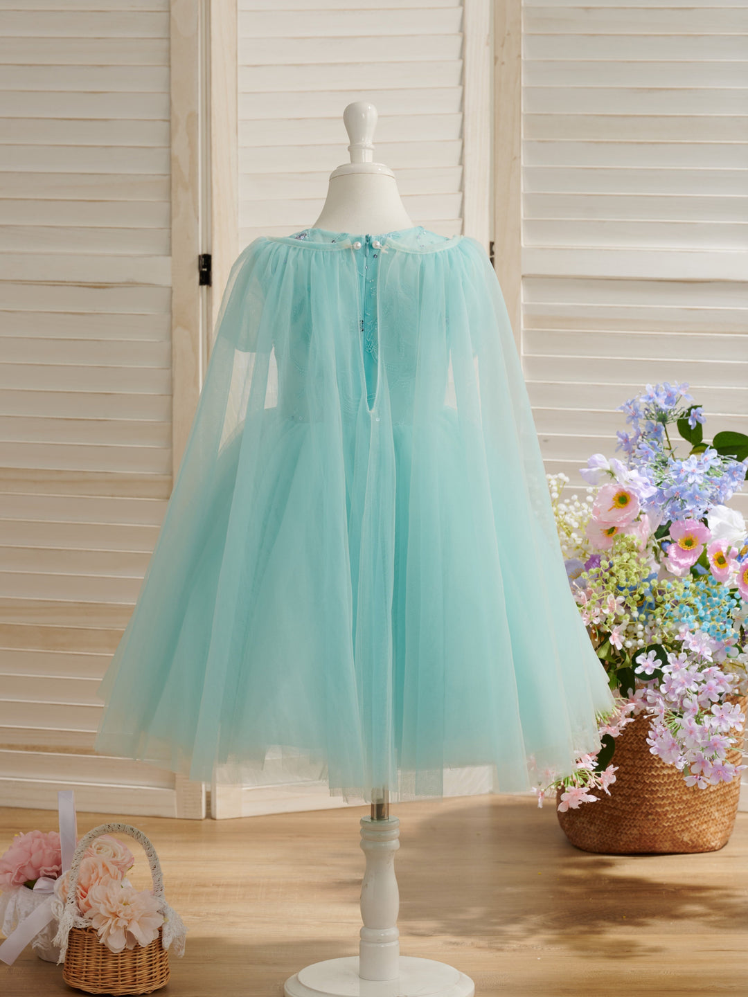Robe de Bal/Princesse en Tulle Longueur Genou pour Bébé Fille, Tenue de Fête D'Anniversaire pour 1Er Anniversaire