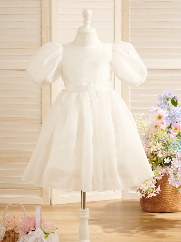 Robe de Bal/Princesse en Organza Longueur Genou pour Première Communion