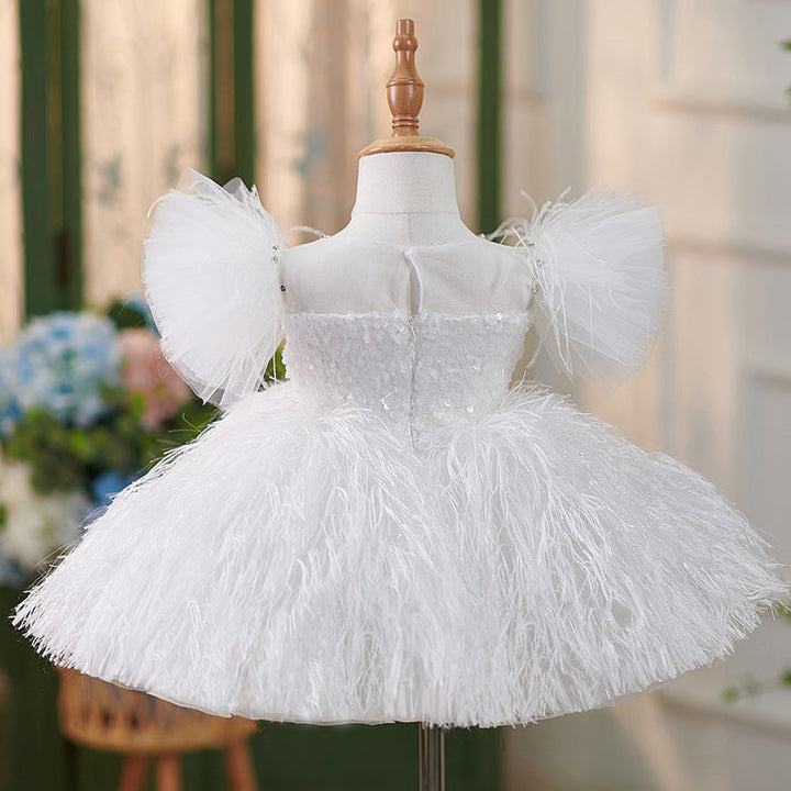 Robe D'Anniversaire pour Bébé Fille avec Ornements Papillon