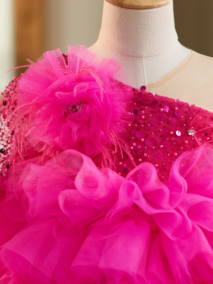 Robe Bébé Fille Longueur Genou en Tulle à Paillettes