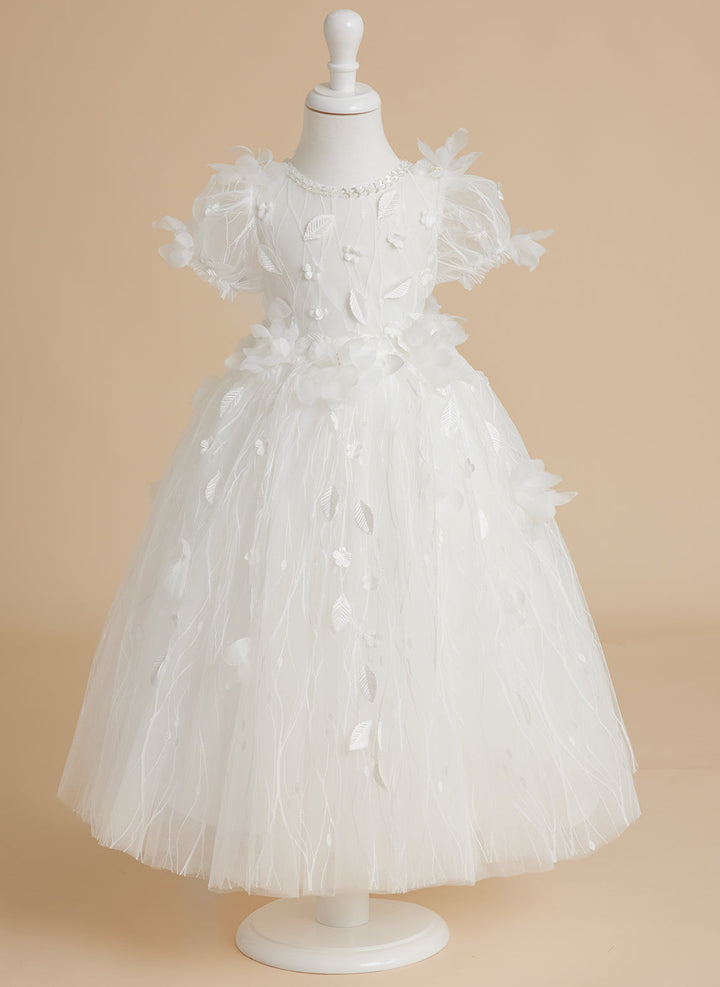 Robe de Bal/Princesse en Tulle Blanche pour Bébé Fille