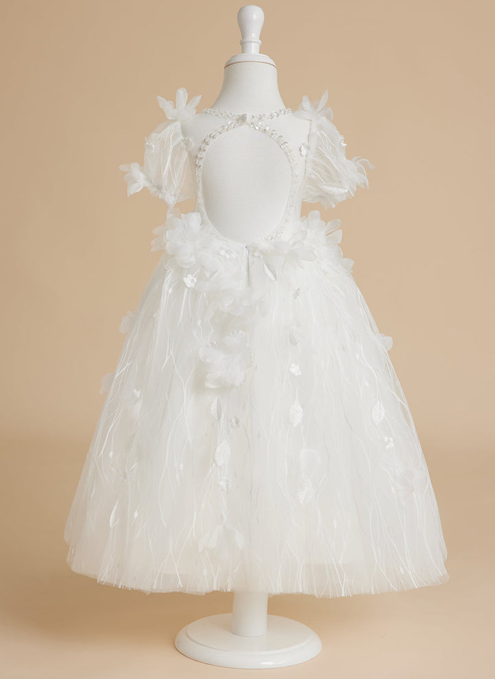 Robe de Bal/Princesse en Tulle Blanche pour Bébé Fille