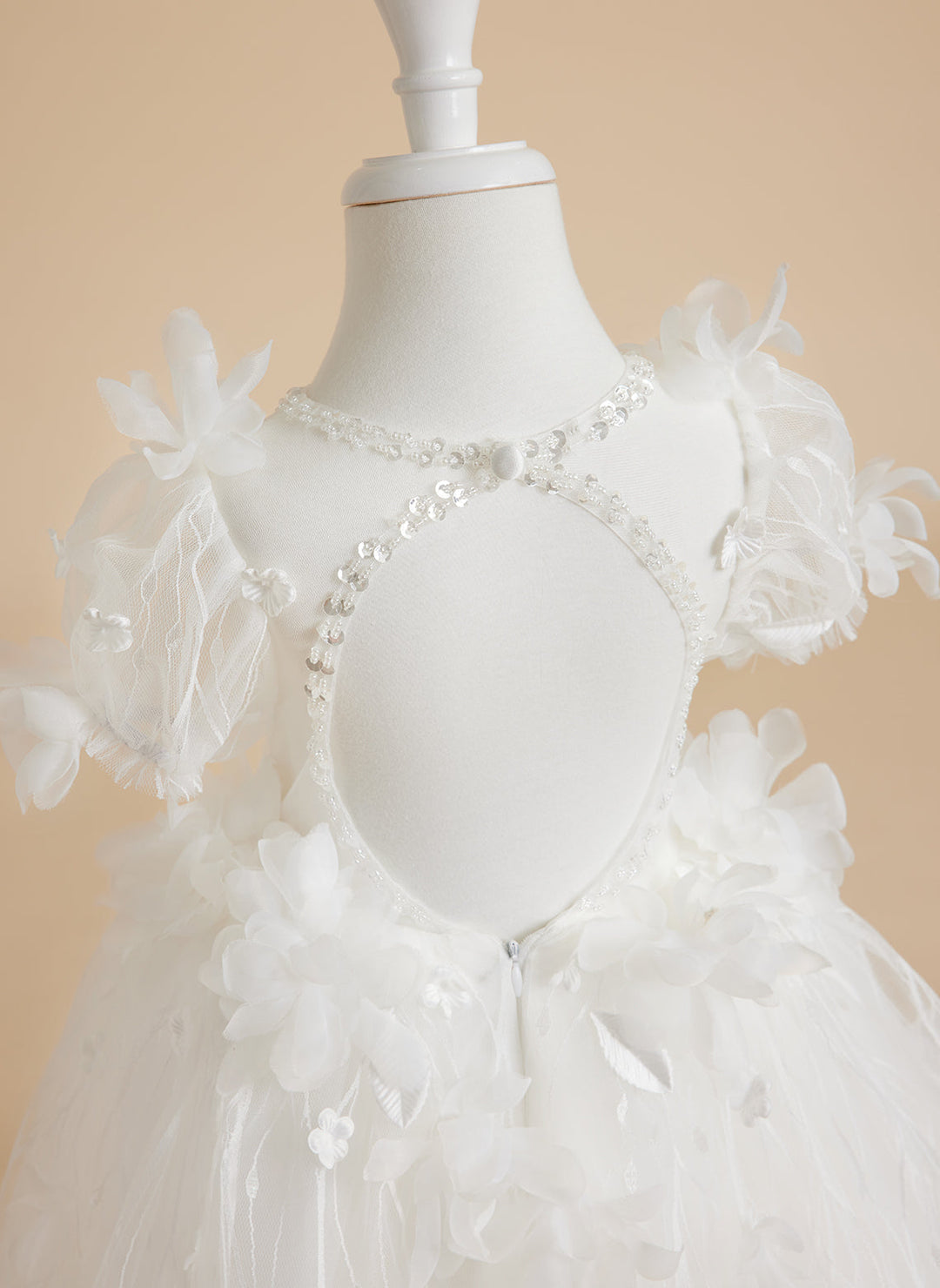 Robe de Bal/Princesse en Tulle Blanche pour Bébé Fille