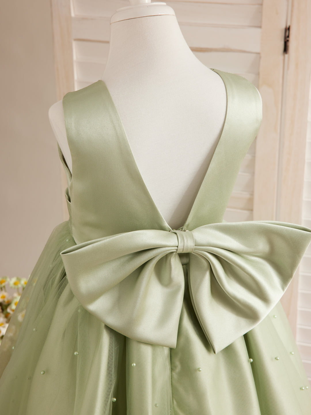 Robe de Bal/Princesse en Satin et Tulle, Longueur Genou, pour Demoiselle D'Honneur