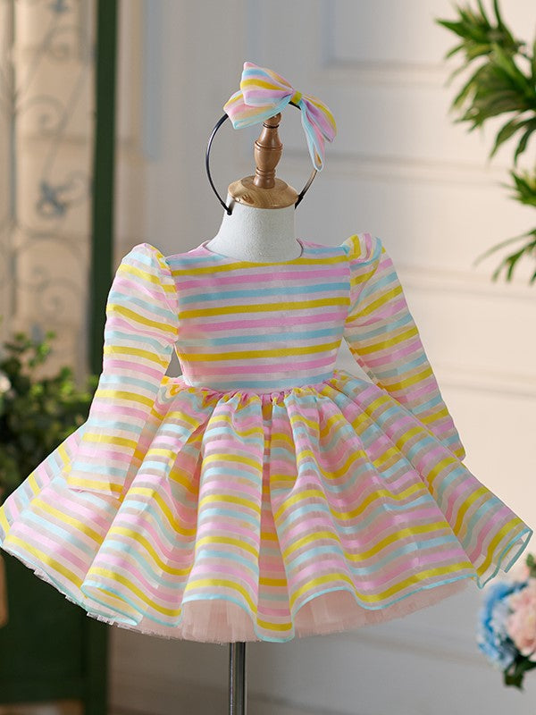 Robe de Soirée Blanche en Tulle Organza Longueur Genou pour Bébé Fille, Tenue de Fête pour le 1Er Anniversaire