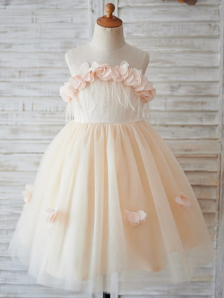 Robe de Bal/Princesse en Tulle Longueur Genou pour Demoiselle D'Honneur