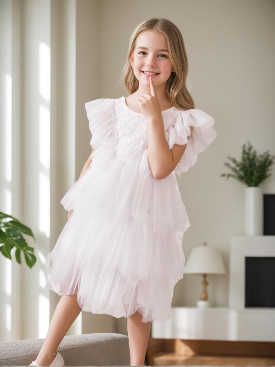 Robe Courte/Mini en Tulle et Dentelle