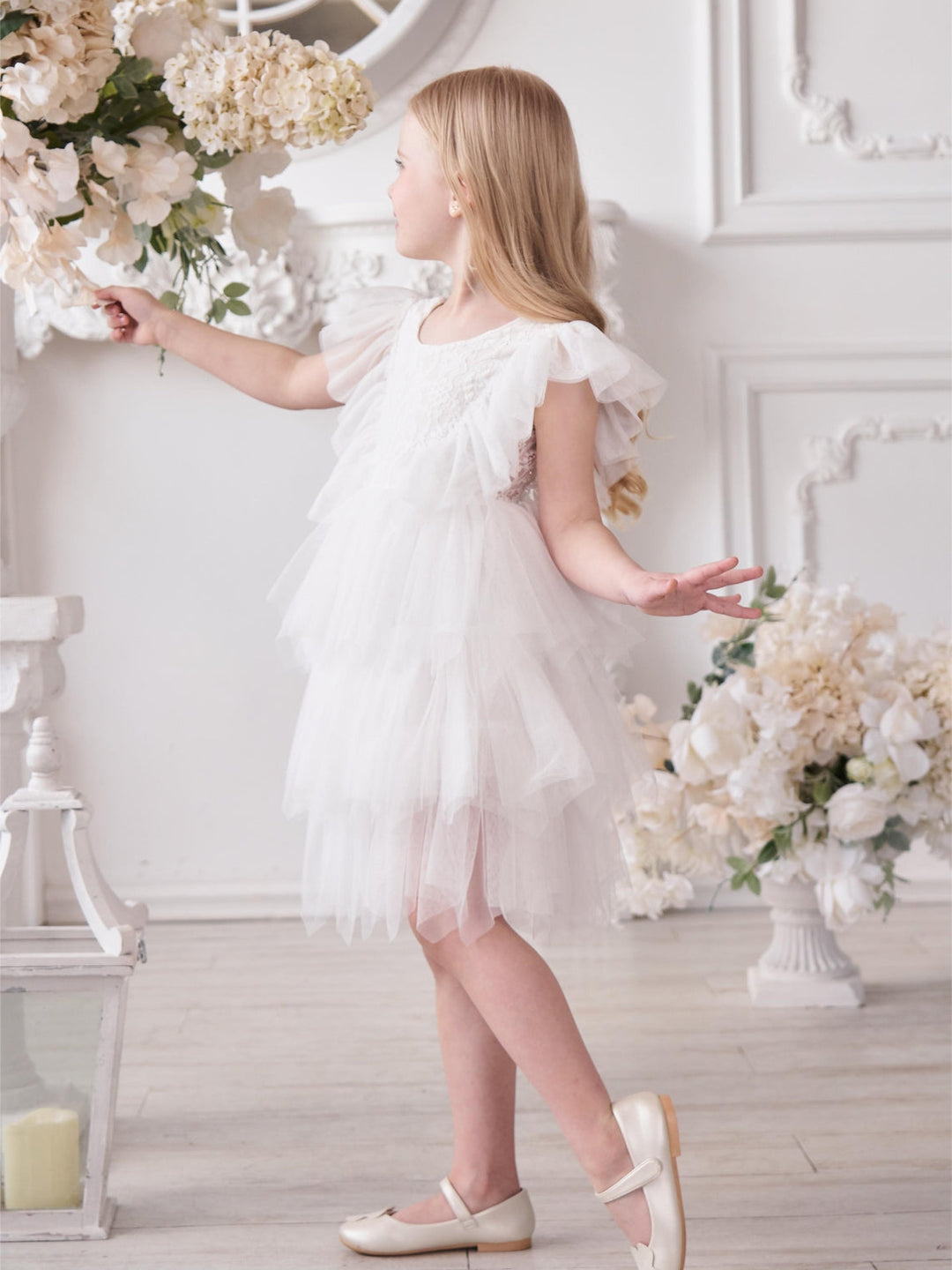 Robe Courte/Mini en Tulle et Dentelle