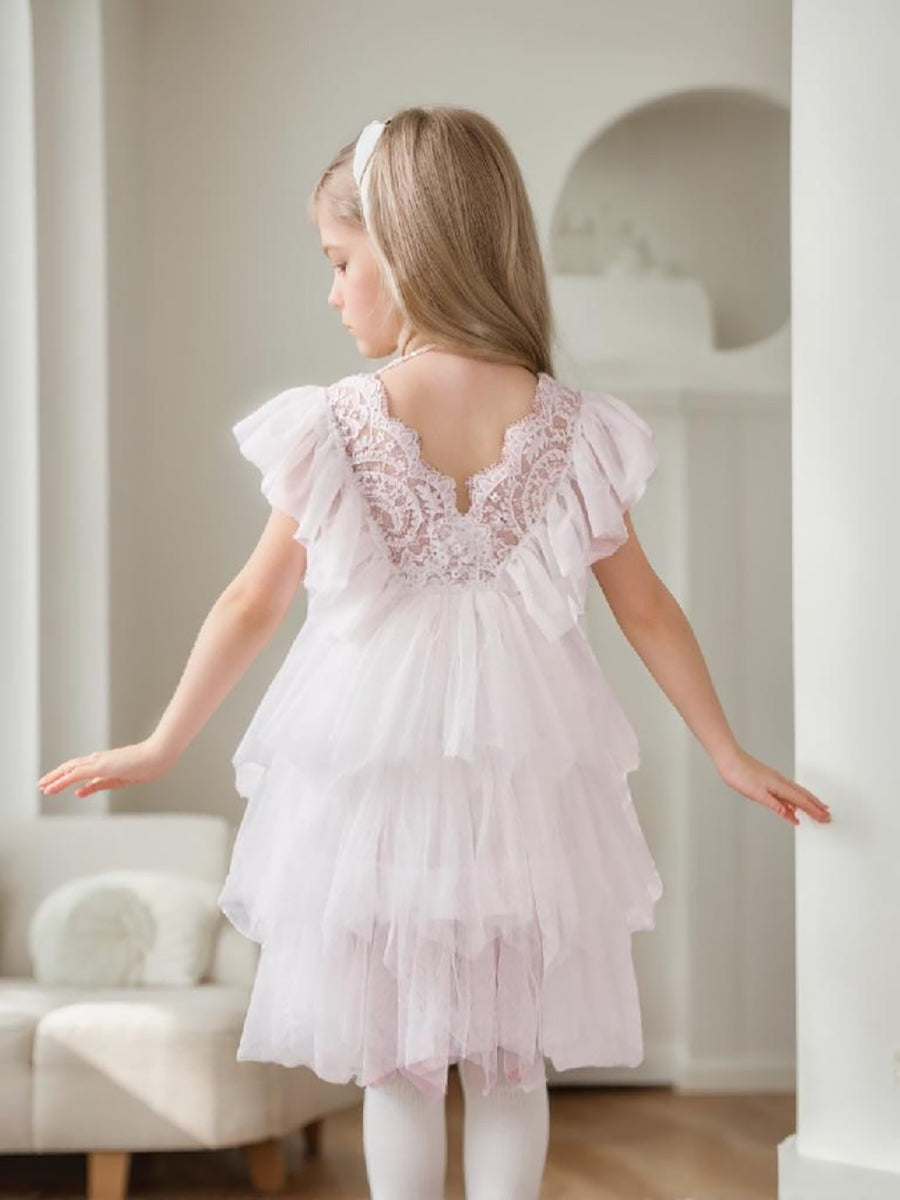 Robe Courte/Mini en Tulle et Dentelle