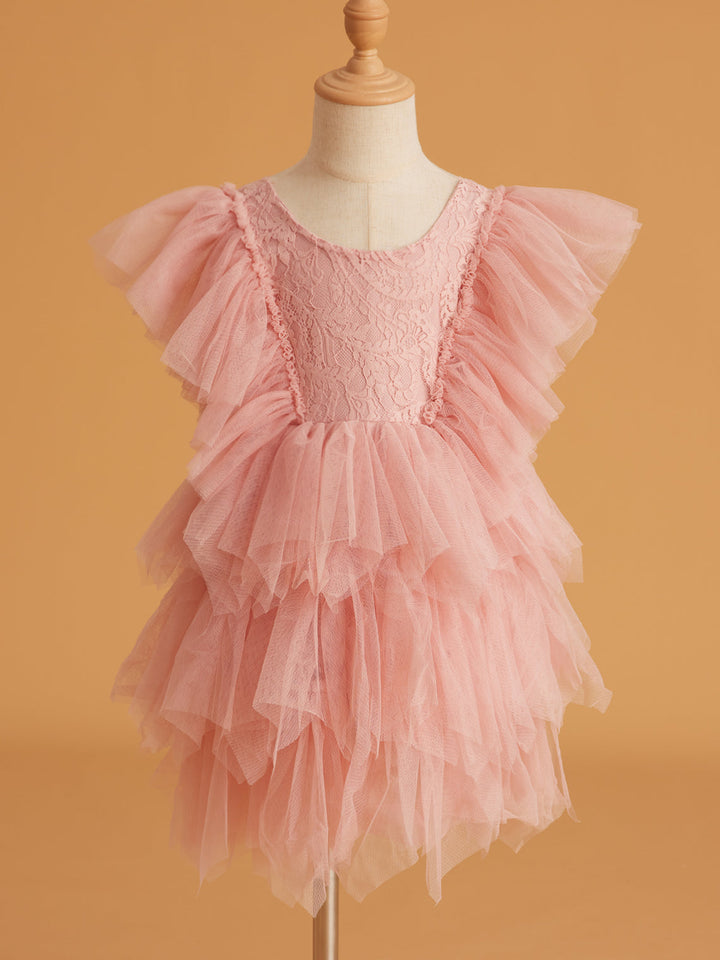 Robe Courte/Mini en Tulle et Dentelle